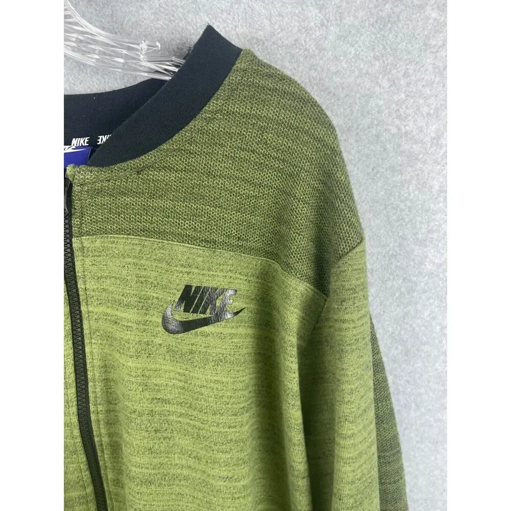 Nike Advance 15 Knit Jacket Men's‎ 2XL Green Full Zip Striped Long Sleeve 837008